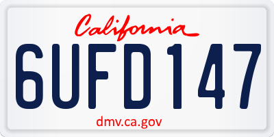 CA license plate 6UFD147