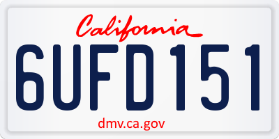 CA license plate 6UFD151