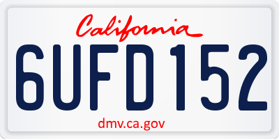 CA license plate 6UFD152