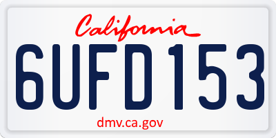 CA license plate 6UFD153