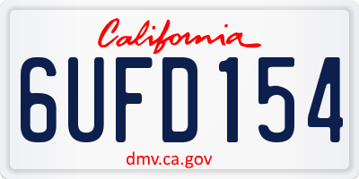 CA license plate 6UFD154