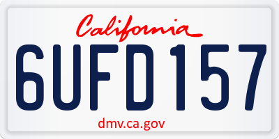 CA license plate 6UFD157