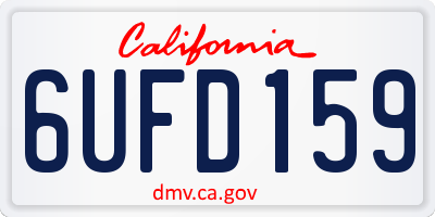 CA license plate 6UFD159
