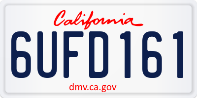 CA license plate 6UFD161