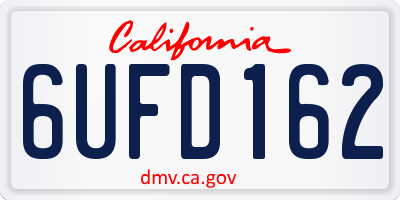 CA license plate 6UFD162