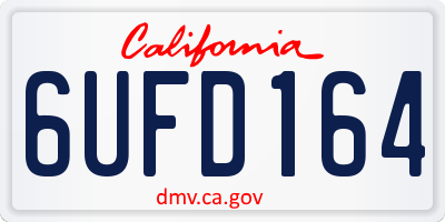 CA license plate 6UFD164