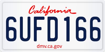 CA license plate 6UFD166