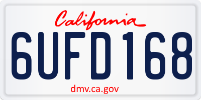 CA license plate 6UFD168