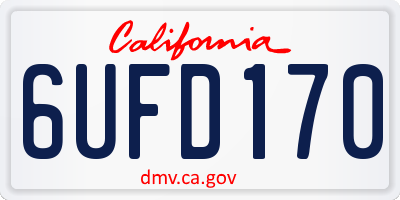 CA license plate 6UFD170