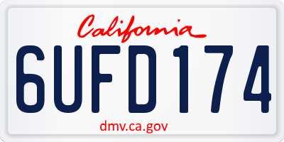 CA license plate 6UFD174