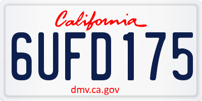 CA license plate 6UFD175