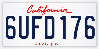 CA license plate 6UFD176