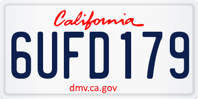CA license plate 6UFD179