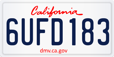 CA license plate 6UFD183