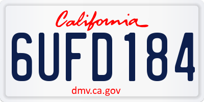 CA license plate 6UFD184