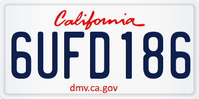 CA license plate 6UFD186