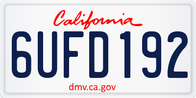 CA license plate 6UFD192