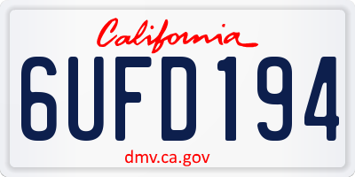 CA license plate 6UFD194