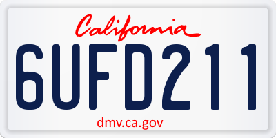 CA license plate 6UFD211