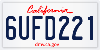 CA license plate 6UFD221