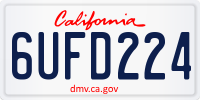 CA license plate 6UFD224