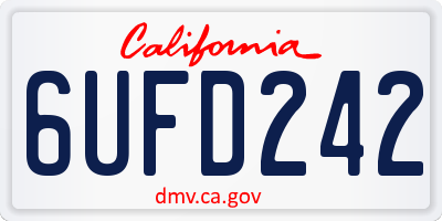 CA license plate 6UFD242