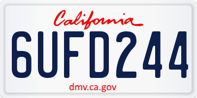 CA license plate 6UFD244