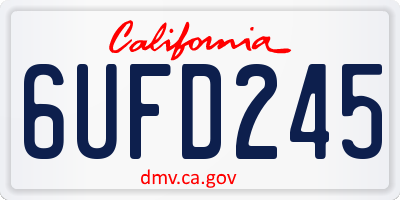 CA license plate 6UFD245