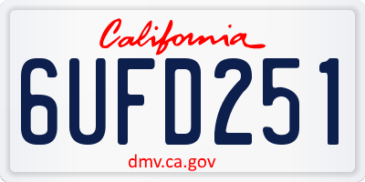 CA license plate 6UFD251