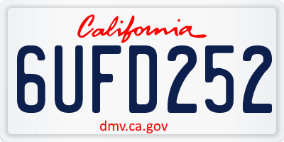 CA license plate 6UFD252