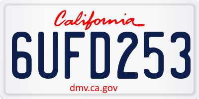 CA license plate 6UFD253