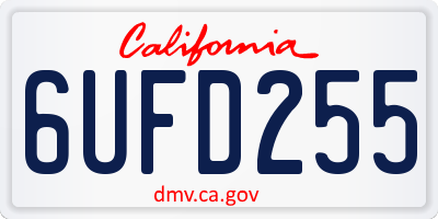 CA license plate 6UFD255