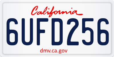 CA license plate 6UFD256