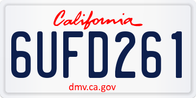 CA license plate 6UFD261