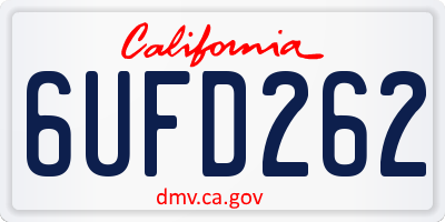 CA license plate 6UFD262