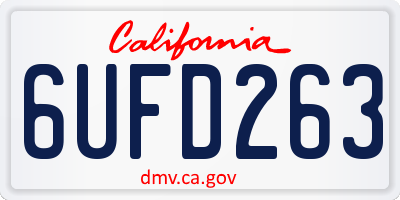 CA license plate 6UFD263