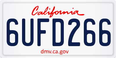 CA license plate 6UFD266