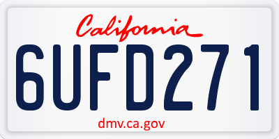 CA license plate 6UFD271