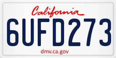 CA license plate 6UFD273