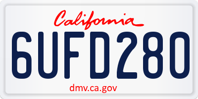 CA license plate 6UFD280