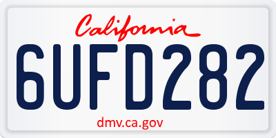 CA license plate 6UFD282