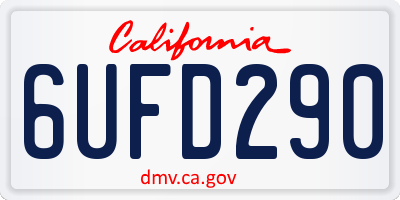 CA license plate 6UFD290