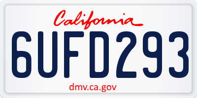 CA license plate 6UFD293