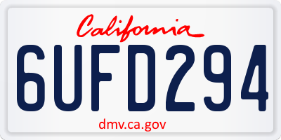 CA license plate 6UFD294