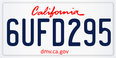 CA license plate 6UFD295
