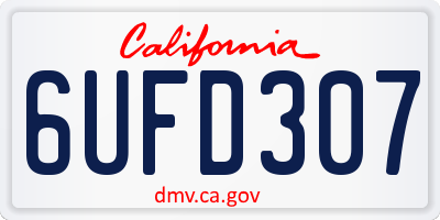 CA license plate 6UFD307