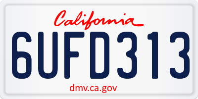 CA license plate 6UFD313
