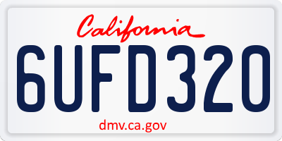 CA license plate 6UFD320