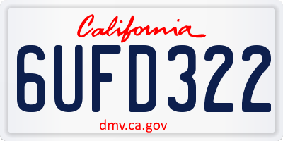 CA license plate 6UFD322