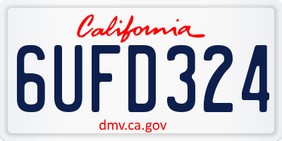 CA license plate 6UFD324